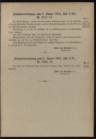 Verordnungsblatt für das Kaiserlich-Königliche Heer 19150109 Seite: 3