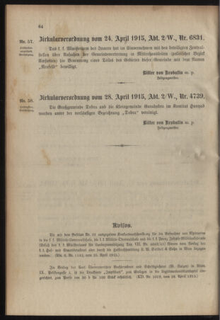 Verordnungsblatt für das Kaiserlich-Königliche Heer 19150501 Seite: 4