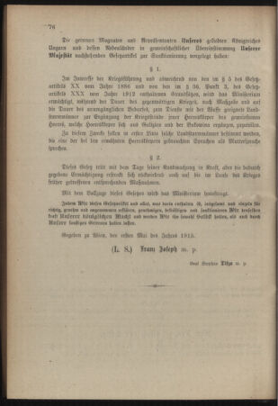 Verordnungsblatt für das Kaiserlich-Königliche Heer 19150506 Seite: 12