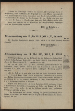 Verordnungsblatt für das Kaiserlich-Königliche Heer 19150522 Seite: 3