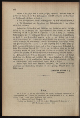 Verordnungsblatt für das Kaiserlich-Königliche Heer 19150626 Seite: 2