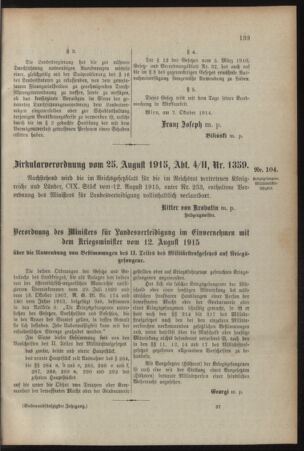 Verordnungsblatt für das Kaiserlich-Königliche Heer 19150828 Seite: 9