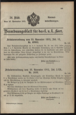 Verordnungsblatt für das Kaiserlich-Königliche Heer