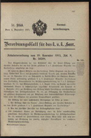 Verordnungsblatt für das Kaiserlich-Königliche Heer 19151204 Seite: 1