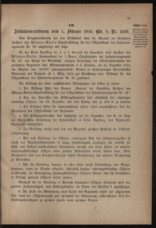 Verordnungsblatt für das Kaiserlich-Königliche Heer 19160212 Seite: 3