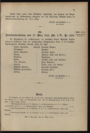 Verordnungsblatt für das Kaiserlich-Königliche Heer 19160401 Seite: 3