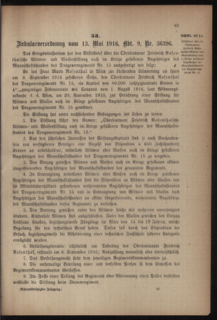 Verordnungsblatt für das Kaiserlich-Königliche Heer 19160520 Seite: 9