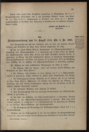 Verordnungsblatt für das Kaiserlich-Königliche Heer 19160819 Seite: 5