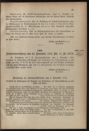 Verordnungsblatt für das Kaiserlich-Königliche Heer 19161125 Seite: 3