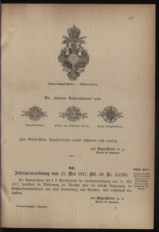 Verordnungsblatt für das Kaiserlich-Königliche Heer 19170602 Seite: 5