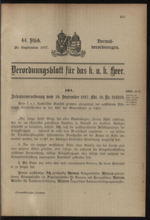 Verordnungsblatt für das Kaiserlich-Königliche Heer