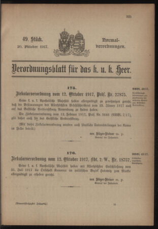 Verordnungsblatt für das Kaiserlich-Königliche Heer