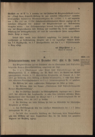 Verordnungsblatt für das Kaiserlich-Königliche Heer 19180105 Seite: 5