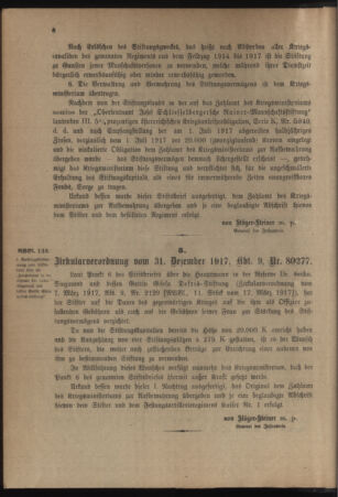 Verordnungsblatt für das Kaiserlich-Königliche Heer 19180105 Seite: 6