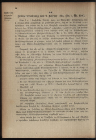 Verordnungsblatt für das Kaiserlich-Königliche Heer 19180216 Seite: 4