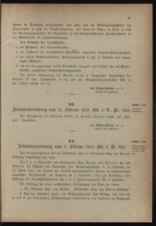 Verordnungsblatt für das Kaiserlich-Königliche Heer 19180216 Seite: 5