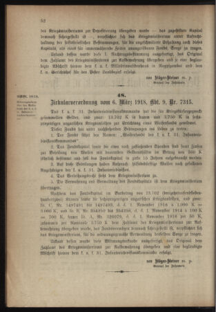 Verordnungsblatt für das Kaiserlich-Königliche Heer 19180309 Seite: 2