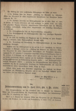 Verordnungsblatt für das Kaiserlich-Königliche Heer 19180504 Seite: 3