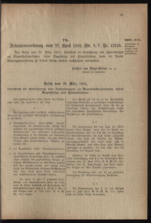 Verordnungsblatt für das Kaiserlich-Königliche Heer 19180504 Seite: 5