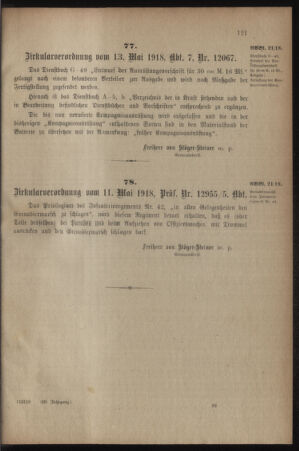 Verordnungsblatt für das Kaiserlich-Königliche Heer 19180518 Seite: 5