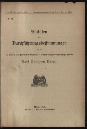 Verordnungsblatt für das Kaiserlich-Königliche Heer 19180706 Seite: 5