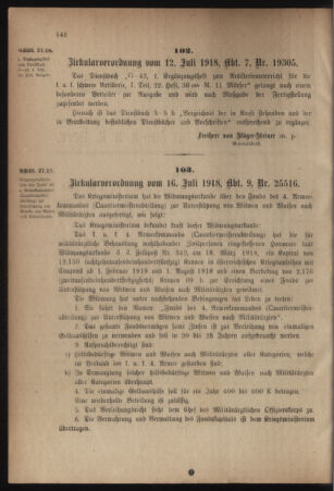 Verordnungsblatt für das Kaiserlich-Königliche Heer 19180720 Seite: 2