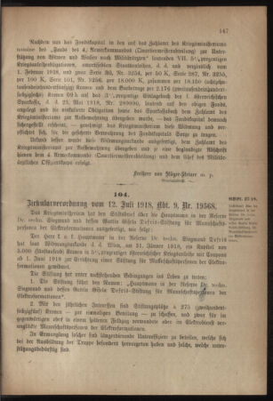 Verordnungsblatt für das Kaiserlich-Königliche Heer 19180720 Seite: 3