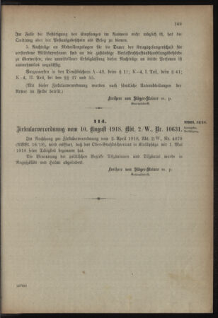 Verordnungsblatt für das Kaiserlich-Königliche Heer 19180817 Seite: 3