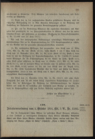 Verordnungsblatt für das Kaiserlich-Königliche Heer 19181012 Seite: 5