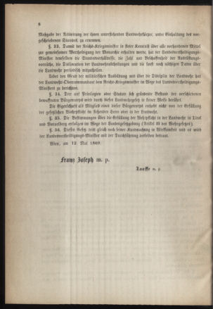 Verordnungsblatt für die Kaiserlich-Königliche Landwehr 18700326 Seite: 8