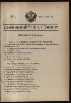 Verordnungsblatt für die Kaiserlich-Königliche Landwehr 18700415 Seite: 1