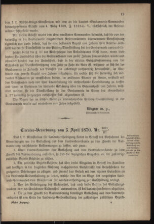 Verordnungsblatt für die Kaiserlich-Königliche Landwehr 18700415 Seite: 5