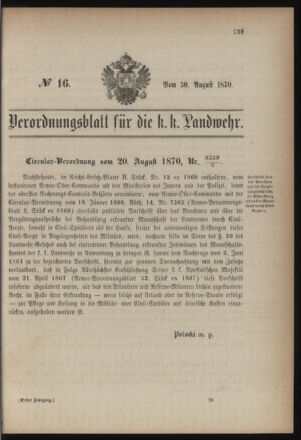 Verordnungsblatt für die Kaiserlich-Königliche Landwehr 18700830 Seite: 1