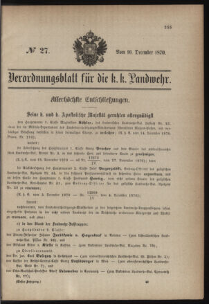 Verordnungsblatt für die Kaiserlich-Königliche Landwehr 18701216 Seite: 1