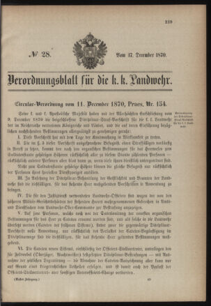 Verordnungsblatt für die Kaiserlich-Königliche Landwehr 18701217 Seite: 1