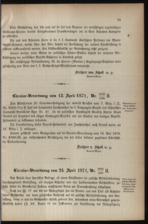 Verordnungsblatt für die Kaiserlich-Königliche Landwehr 18710429 Seite: 3