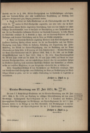 Verordnungsblatt für die Kaiserlich-Königliche Landwehr 18710808 Seite: 5