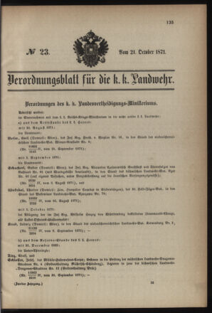 Verordnungsblatt für die Kaiserlich-Königliche Landwehr 18711021 Seite: 1