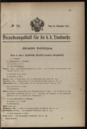 Verordnungsblatt für die Kaiserlich-Königliche Landwehr