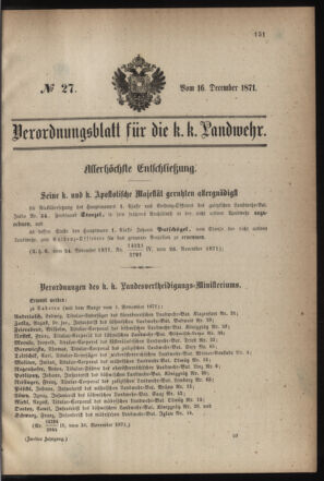 Verordnungsblatt für die Kaiserlich-Königliche Landwehr 18711216 Seite: 1