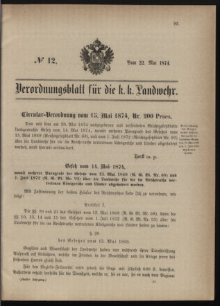 Verordnungsblatt für die Kaiserlich-Königliche Landwehr