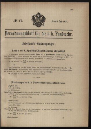 Verordnungsblatt für die Kaiserlich-Königliche Landwehr