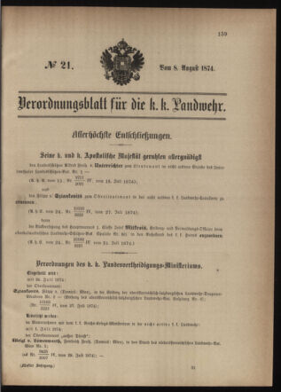 Verordnungsblatt für die Kaiserlich-Königliche Landwehr 18740808 Seite: 1