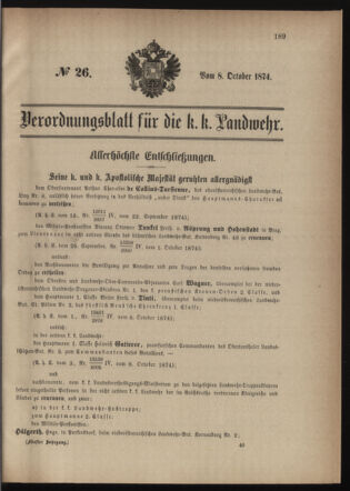 Verordnungsblatt für die Kaiserlich-Königliche Landwehr 18741008 Seite: 1