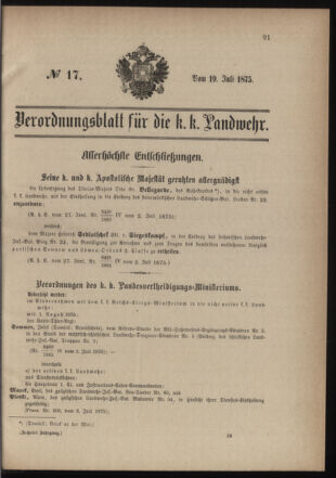 Verordnungsblatt für die Kaiserlich-Königliche Landwehr