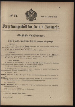 Verordnungsblatt für die Kaiserlich-Königliche Landwehr 18751015 Seite: 1