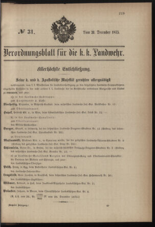 Verordnungsblatt für die Kaiserlich-Königliche Landwehr 18751231 Seite: 1