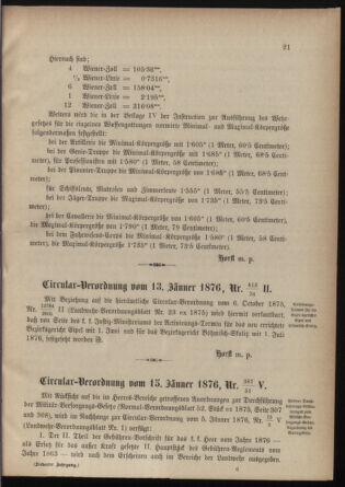 Verordnungsblatt für die Kaiserlich-Königliche Landwehr 18760120 Seite: 5