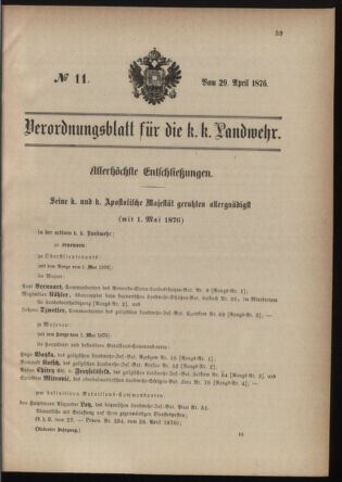 Verordnungsblatt für die Kaiserlich-Königliche Landwehr 18760429 Seite: 7