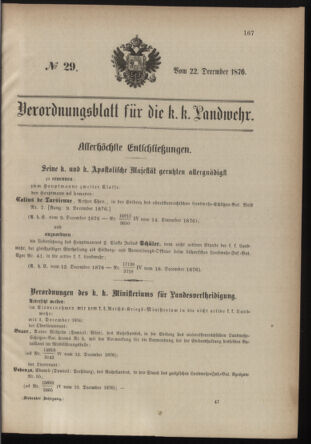 Verordnungsblatt für die Kaiserlich-Königliche Landwehr 18761222 Seite: 1